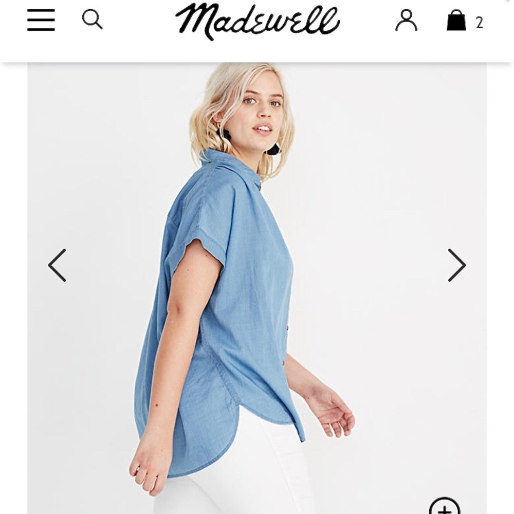 Madewell Chambray Central Indigo Button Up Top